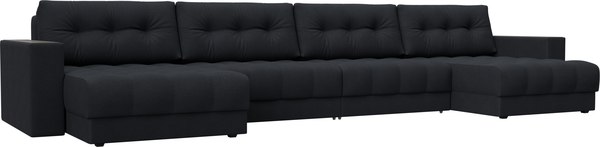 Диван П-образный Лига Диванов Лига-049 НПБ Лонг с декором - фото