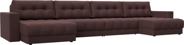 Диван П-образный Лига Диванов Лига-049 НПБ Лонг с декором - фото