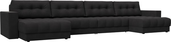 Диван П-образный Лига Диванов Лига-049 НПБ Лонг с декором - фото