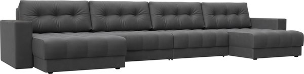 Диван П-образный Лига Диванов Лига-049 НПБ Лонг с декором - фото