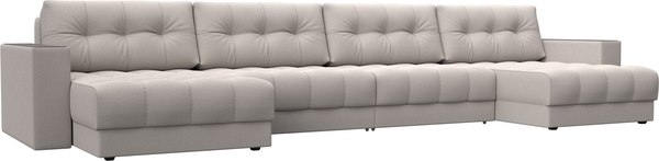 Диван П-образный Лига Диванов Лига-049 НПБ Лонг с декором - фото