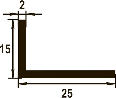 Уголок алюминиевый Profiling 25х15