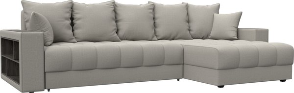 Диван угловой Лига Диванов Лига-050 НПБ универсальный с декором и полкой - фото