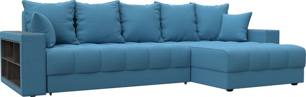 Диван угловой Лига Диванов Лига-050 НПБ универсальный с декором и полкой - фото