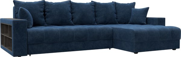 Диван угловой Лига Диванов Лига-050 НПБ универсальный с декором и полкой - фото