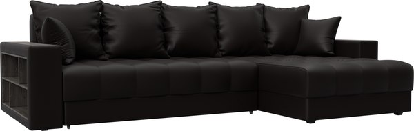 Диван угловой Лига Диванов Лига-050 НПБ универсальный с декором и полкой - фото