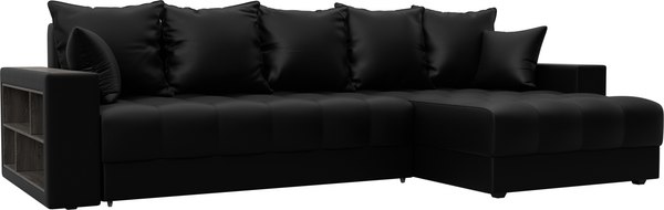 Диван угловой Лига Диванов Лига-050 НПБ универсальный с декором и полкой - фото