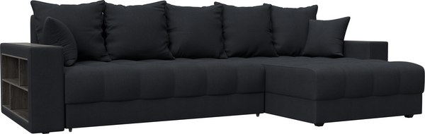 Диван угловой Лига Диванов Лига-050 НПБ универсальный с декором и полкой - фото