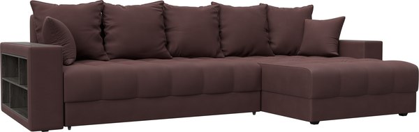 Диван угловой Лига Диванов Лига-050 НПБ универсальный с декором и полкой - фото