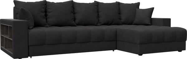 Диван угловой Лига Диванов Лига-050 НПБ универсальный с декором и полкой - фото