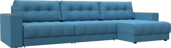 Диван угловой Лига Диванов Лига-049 НПБ Лонг универсальный с декором - фото