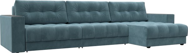 Диван угловой Лига Диванов Лига-049 НПБ Лонг универсальный с декором - фото