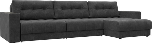 Диван угловой Лига Диванов Лига-049 НПБ Лонг универсальный с декором - фото