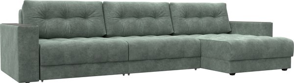 Диван угловой Лига Диванов Лига-049 НПБ Лонг универсальный с декором - фото