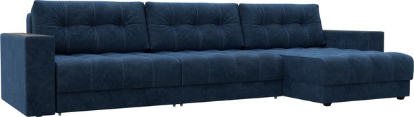 Диван угловой Лига Диванов Лига-049 НПБ Лонг универсальный с декором - фото