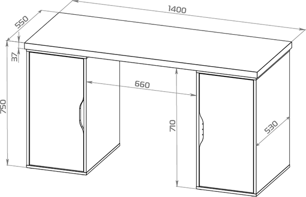 Письменный стол Mio Tesoro Ингар 2/DV/DV