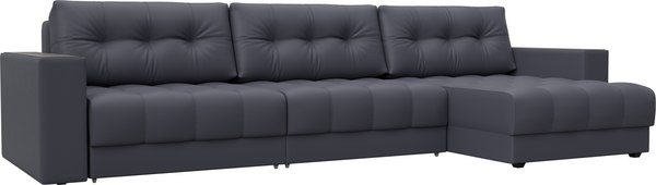 Диван угловой Лига Диванов Лига-049 НПБ Лонг универсальный с декором - фото