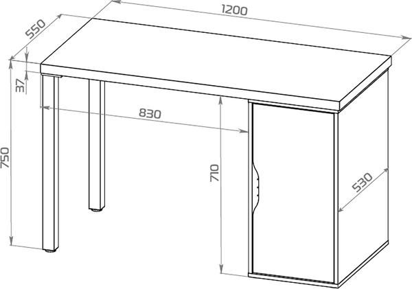 Письменный стол Mio Tesoro Ингар 1/DV/T