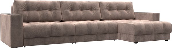 Диван угловой Лига Диванов Лига-049 НПБ Лонг универсальный с декором - фото