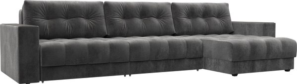 Диван угловой Лига Диванов Лига-049 НПБ Лонг универсальный с декором - фото