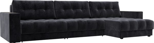 Диван угловой Лига Диванов Лига-049 НПБ Лонг универсальный с декором - фото