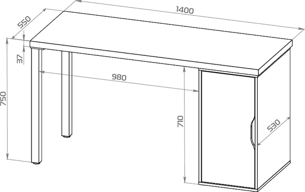 Письменный стол Mebelain Ингар 2/DV/T