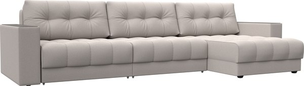 Диван угловой Лига Диванов Лига-049 НПБ Лонг универсальный с декором - фото