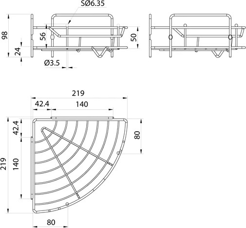 Полка для ванной Milardo Grid GRICC1BM44