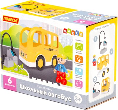 Конструктор Полесье Школьный автобус / 10807 - фото