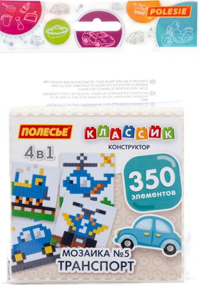 Конструктор Полесье Классик Мозаика №5 транспорт / 73195 - фото