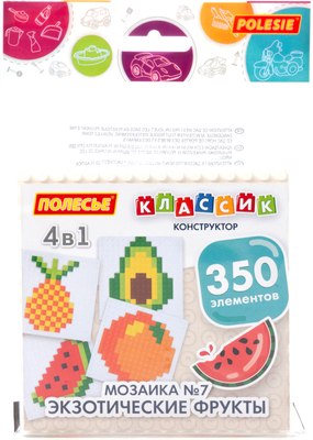 Конструктор Полесье Классик Мозаика №7 экзотические фрукты / 73201 - фото