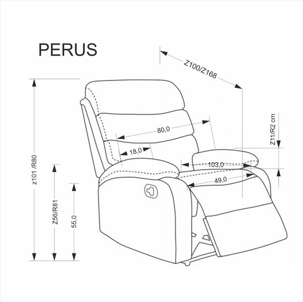 Кресло-реклайнер Halmar Perus