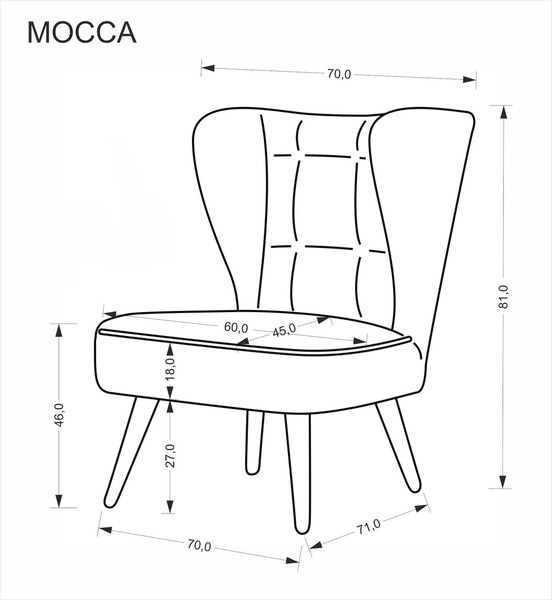 Кресло мягкое Halmar Mocca