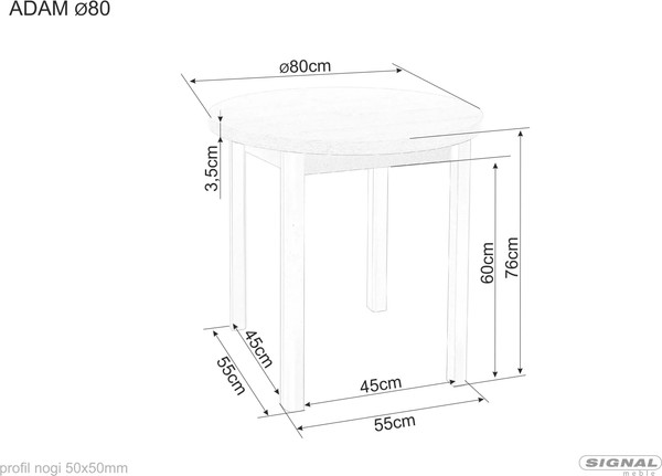 Обеденный стол Signal Adam 80