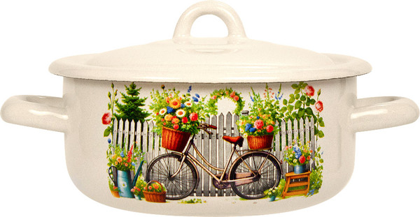 Кастрюля Лысьвенские эмали Романтика С-16072/4 ЖмЭК - фото