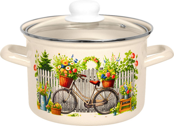 Кастрюля Лысьвенские эмали Романтика С-1612 САП2/4ЖмЭК - фото