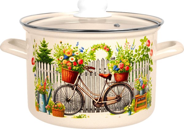 Кастрюля Лысьвенские эмали Романтика С-1618 САП2/4ЖмЭК - фото