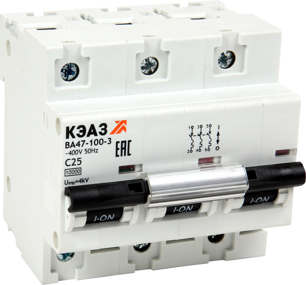 Выключатель автоматический КЭАЗ ВА47-100-3D100-УХЛ3 10кА / 330430 - фото