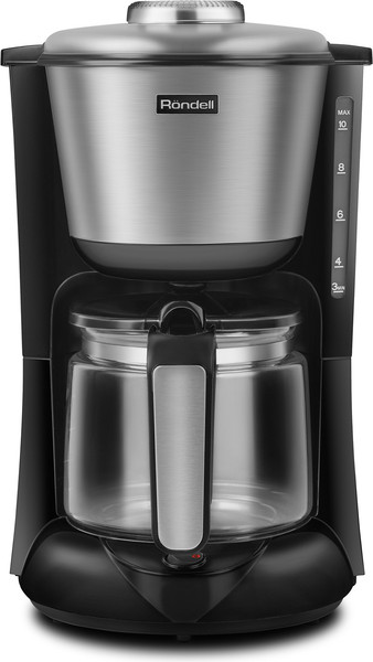 Капельная кофеварка Rondell RDE-1100 (серебристый/черный)