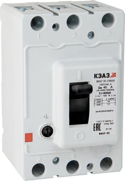 Выключатель автоматический КЭАЗ ВА57-35-370010-31.5А-320-690AC-УХЛ3 / 293565 - фото