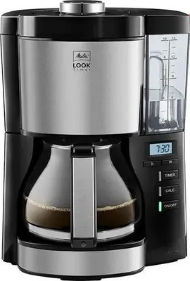 Капельная кофеварка Melitta Look V Therm Timer Black Filter (черный/нержавеющая сталь) - фото