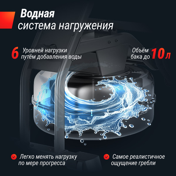 Гребной тренажер UNIX Fit Water Rower 340 / RMWT340