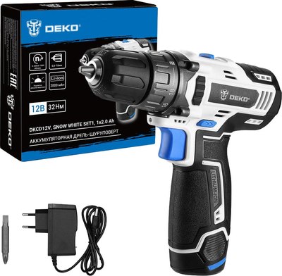 Аккумуляторная дрель-шуруповерт Deko DKCD12V Snow White SET1 / 083-1106 - фото