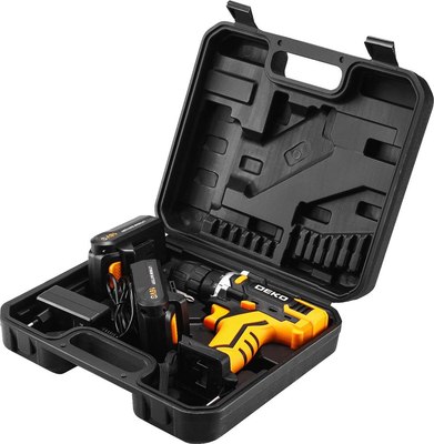 Аккумуляторная дрель-шуруповерт Deko Sharker 16V в кейсе / 083-1108