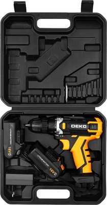 Аккумуляторная дрель-шуруповерт Deko Sharker 16V в кейсе / 083-1108