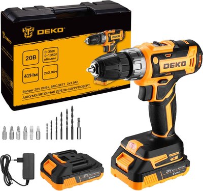 Аккумуляторная дрель-шуруповерт Deko Banger 20V ONE+ / 083-1109 - фото