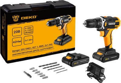 Аккумуляторная дрель-шуруповерт Deko Banger 20V ONE+ SET1 / 083-1110 - фото