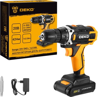 Аккумуляторная дрель-шуруповерт Deko Banger 20V ONE+ / 083-1116 - фото