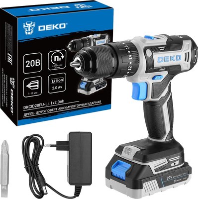 Аккумуляторная дрель-шуруповерт Deko DKCID20FU-Li / 083-1119 - фото