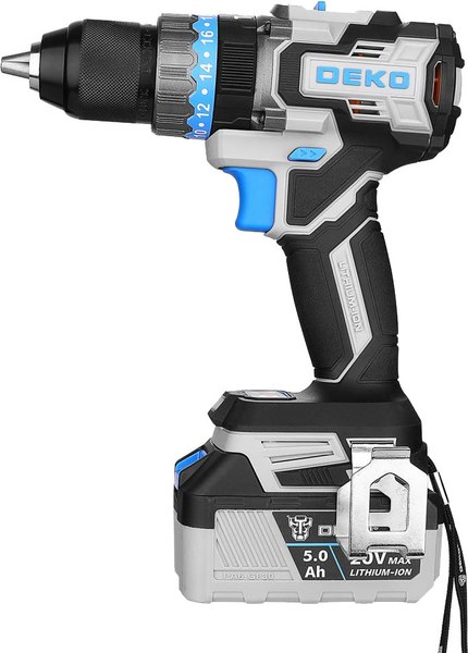 Аккумуляторная дрель-шуруповерт Deko GCD20DU PRO в кейсе / 083-1107